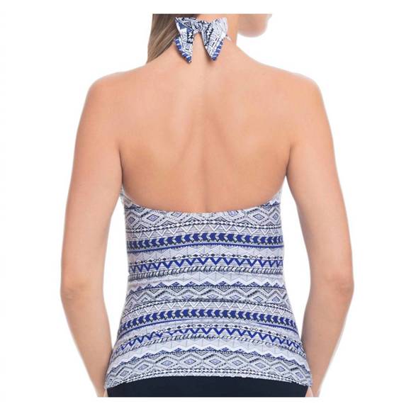 NEW PROFILE BY GOTTEX shirred halter tankini top in ixtapa - Picture 2 of 3